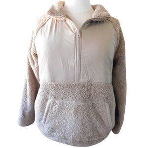 Girlfriend collective Half Zip fleece pullover With koala pocket size 8